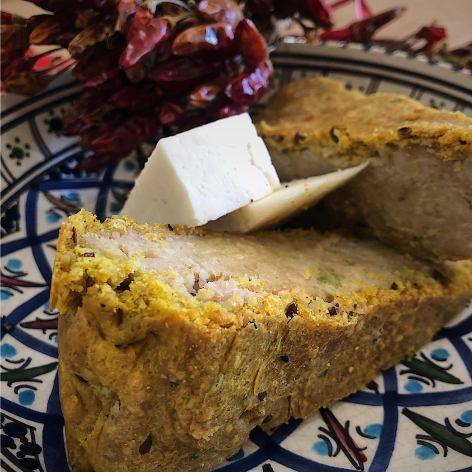 Torta Rustica alla Curcuma con ripieno di verdura